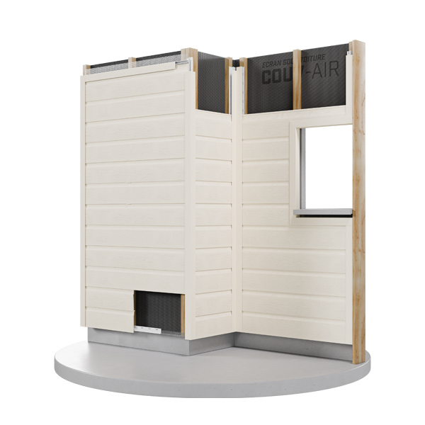 Bardage PVC extérieur imitation bois - Barcel - 300,00 MM x 18,00 MM - Long. 5,00 M - Crème mat