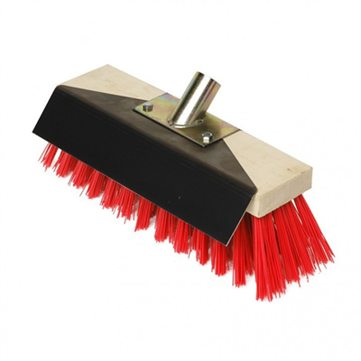 Balai cantonnier avec tôle scraper montée - Pour sols rugueux - Brosserie Thomas - Largeur 31 cm