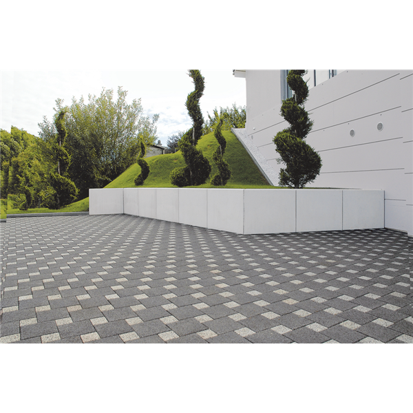 CONTURO-MUR EN L BETON GRIS LISSE  (L99)  H.105