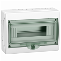 Mini coffret étanche Schneider Kaedra pour appareillage modulaire - en saillie - 12 modules - gris clair - IP65