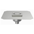 Siphon de douche inox 100,0 mm x 100,0 mm réglable en hauteur avec platine de reprise d'étanchéité - sortie verticale 40 mm