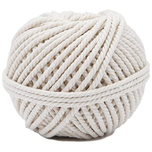 Cordeau en coton câblé blanc résistance 15 kg diamètre 1.5 mm longueur 55 m