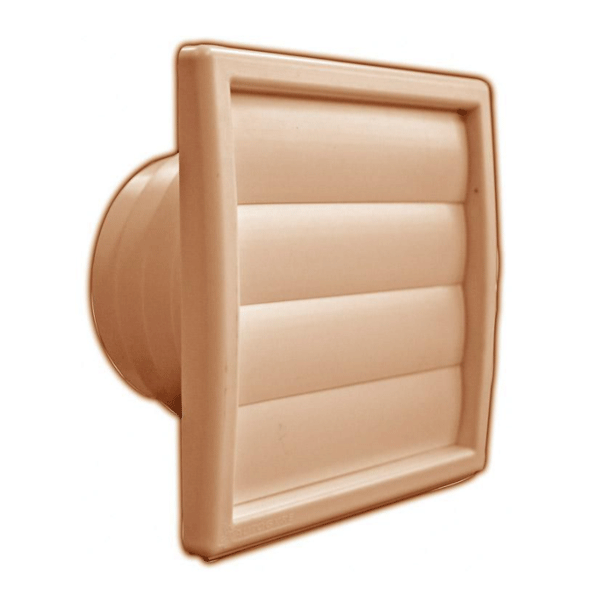 Clapet d'aération extérieur à volets avec piquage - ø 100/130 - Sable