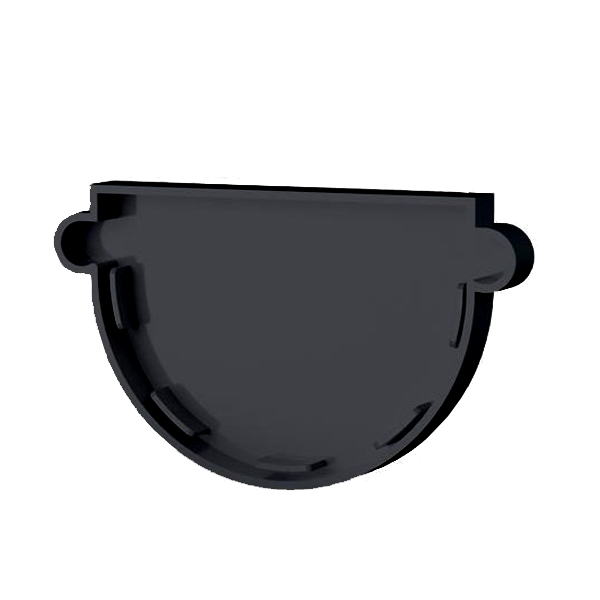 Fond de gouttière MEP 25FGU pour gouttière demi-ronde GD25 de développé de 250 mm - PVC Noir