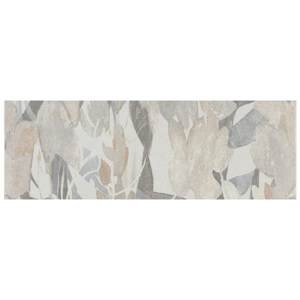 Faïence murale décor floral effet béton - Cusset - 20,0 CM x 60,0 CM