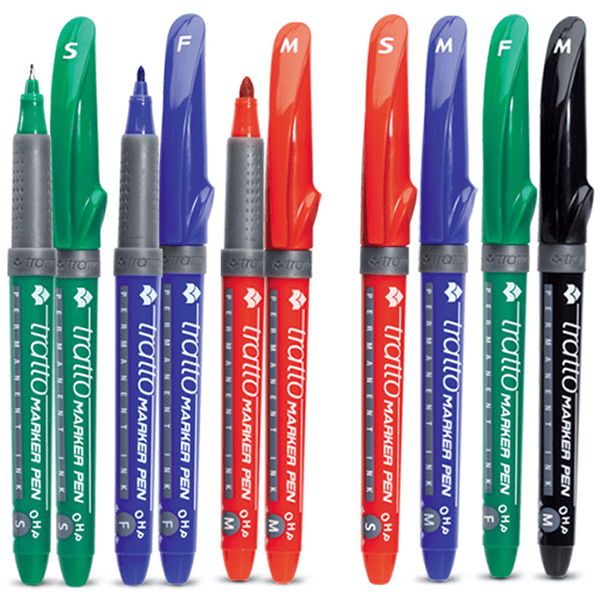 Stylo à encre permanente Tratto pointe grosse coloris bleu