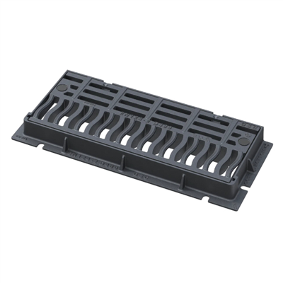 Grille caniveau fonte PMR articulée D400 pour avaloir - Cadre 850 x 360 mm - Grille 750 x 300 mm - Ouverture libre 720 x 255 mm