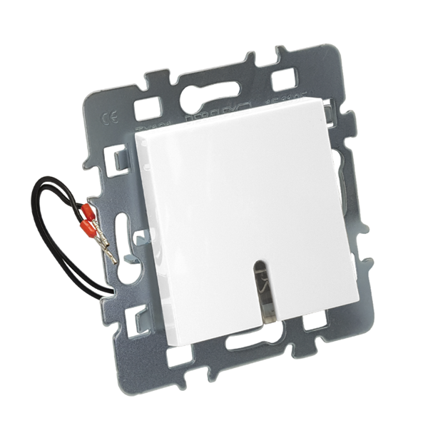 Interrupteur va et vient à voyant + Cache + Support métal - 48 x 48 x 41 mm ABS - Blanc