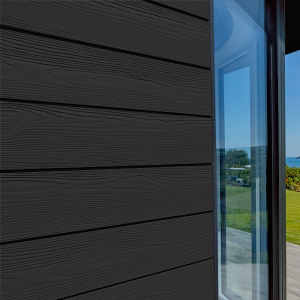 Lame de bardage en fibres-ciment Cedral Click finition relief - 186 MM x 12,00 MM - L. 3,60 M - Noir C50