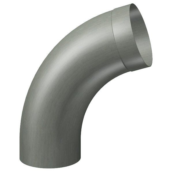 Coude tulipé à 72° prePatina ardoise Eco Zinc Rheinzink pour tuyau de descente de gouttière de 80,0 MM