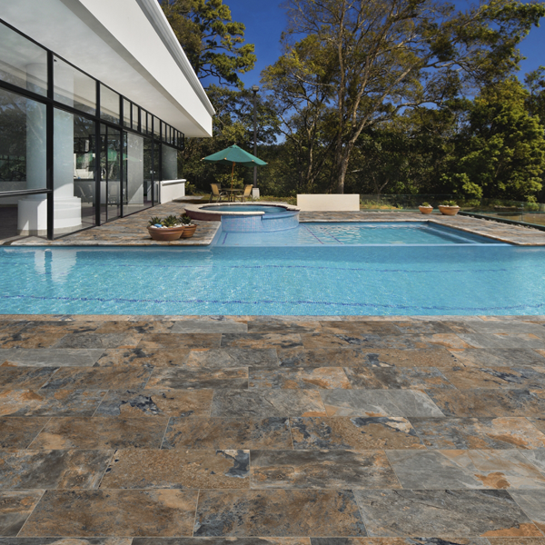 Carrelage extérieur en grès cérame effet pierre - Phoenix Grip - 15 CM x 15 CM - ép. 8 MM - Sun