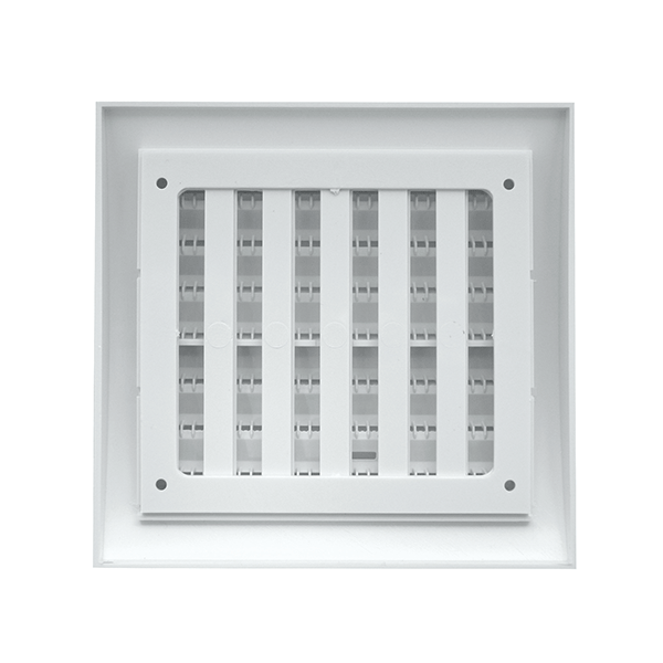 Grille de ventilation réglable carrée avec moustiquaire - 190  x 190 mm - Blanc - Autogyre