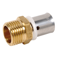 Raccord Mâle fixe laiton 1/2" à sertir par écrasement pour tube PER Ø 20 mm