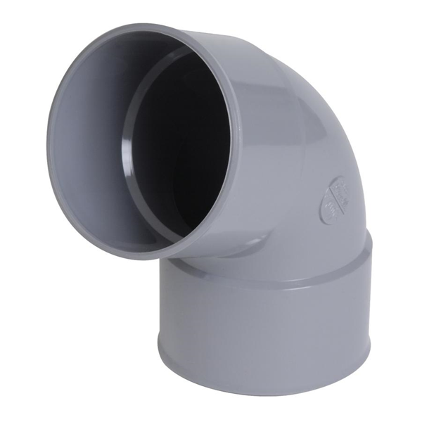Coude PVC à coller Femelle - Femelle 67° Diamètre 100 mm coloris gris