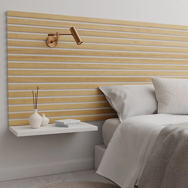 Profil de finition pour panneau tasseau bois en chêne avec fond blanc - ép. 2,00 CM - Long. 2,50 M - lot de 2