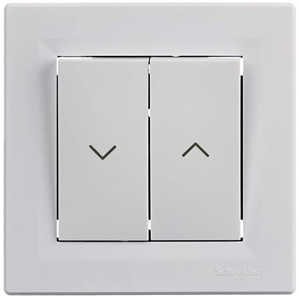 Interrupteur volet roulant Schneider Asfora complet - à encastrer - blanc brillant - 10 A - 230 V