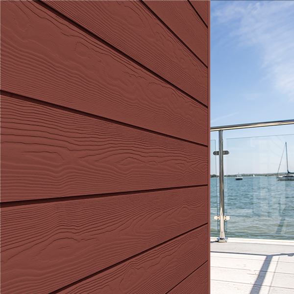 Lame de bardage en fibres-ciment Cedral Click finition relief - 186 MM x 12,00 MM - L. 3,60 M - Rouge suédois C61