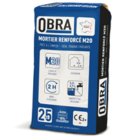 Mortier renforcé M20 pour travaux de maçonnerie exigents - Obra - prêt à gâcher - Sac de 25 kg