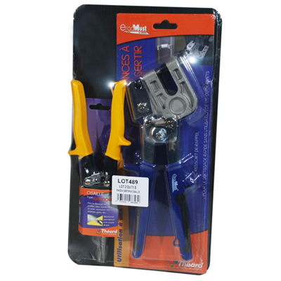Lot de 2 outils : pince à sertir pour profilés et cisaille spécial plaquistes