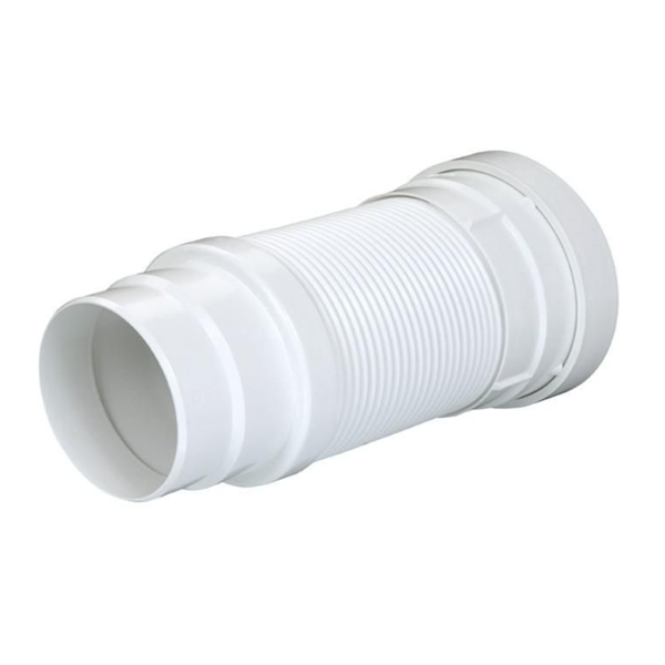 Pipe souple à mémoire de forme Nicoll pour WC - Diamètre mâle 100/93 mm - Longueur 250/570 mm - PVC Blanc