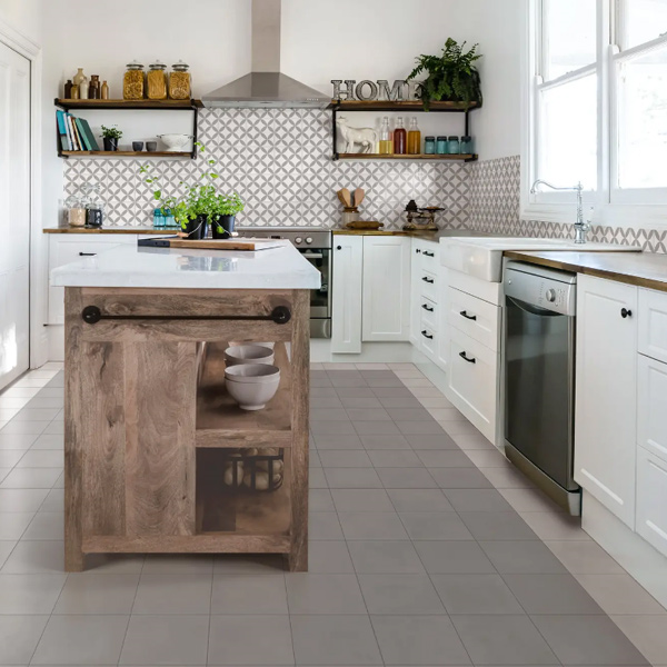 Carrelage intérieur sol et mur effet carreaux de ciment CONTRASTI - Grigio - 20 CMx20 CM ép.10 MM