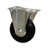 Roulette sur platine fixe caoutchouc noir diamètre 60 mm