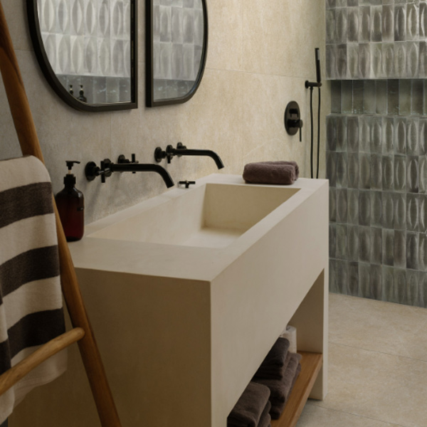 Carrelage intérieur effet pierre en grès cérame rectifié - Realstone Argent - 60,0 CM x 60,0 CM - ép. 9,50 MM - Miele