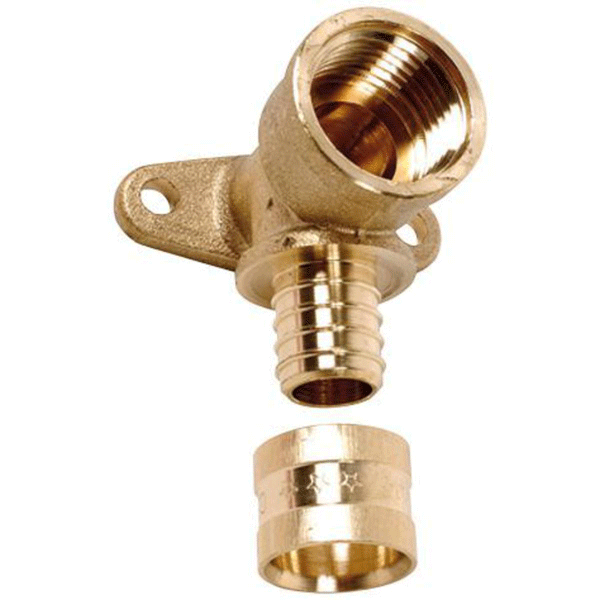 Raccord PER coudé femelle 1/2" en applique à sertir par glissement - pour tube Ø 20 mm