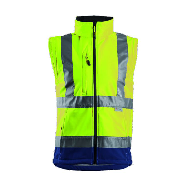 Veste haute visibilité softshell Station Coverguard manches amovibles - Jaune et marine - Taille 3XL