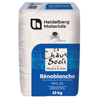 Chaux hydraulique naturelle blanche - Rénoblanche NHL 3,5 CE - Sac de 25 kg