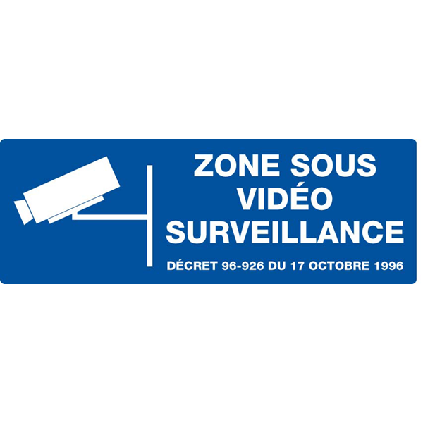 Panneau de zone sous vidéoprotection Taliaplast - polystyrène choc - 330 x 200 mm
