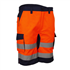 Bermuda de travail haute visibilité orange multipoches et bandes rétroréfléchissantes - HIBANA - Taille M