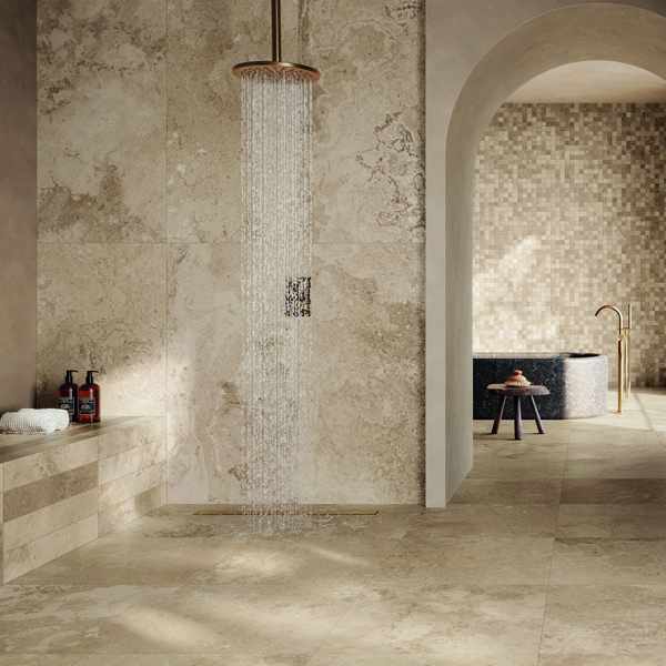 Carrelage sol intérieur effet pierre en grès cérame rectifié - Solithe - 60,0 CM x 60,0 CM - ép.9,00 MM - Clair