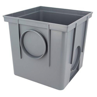 Regard de branchement pour eaux pluviales gris - Nicoll - emboîtures Ø 100 - 25 x 25 cm - hauteur 25 cm