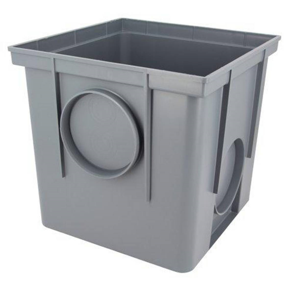 Regard de branchement pour eaux pluviales gris - Nicoll - emboîtures Ø 100 - 25 x 25 cm - hauteur 25 cm