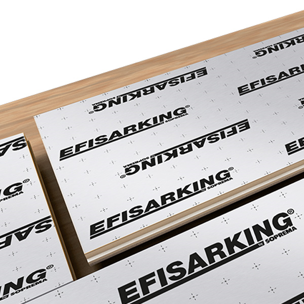 Panneau isolant en polyuréthane pour toiture en pente - Efisarking Soprema - R= 6,00 m².K/W - 2,40 M x 1,20 M - ép.130 MM