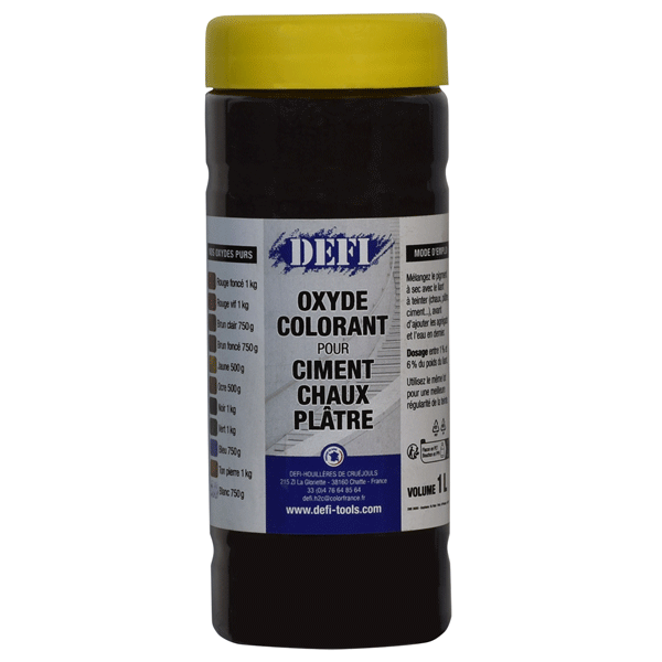 Colorant en poudre pour ciment, chaux et plâtre - Noir intense - Flacon de 1 L