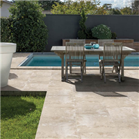 Dalle terrasse béton imitation travertin - Jouques - 60,0 cm x 45,0 cm - ép.30,00 mm - teinte Aquitaine