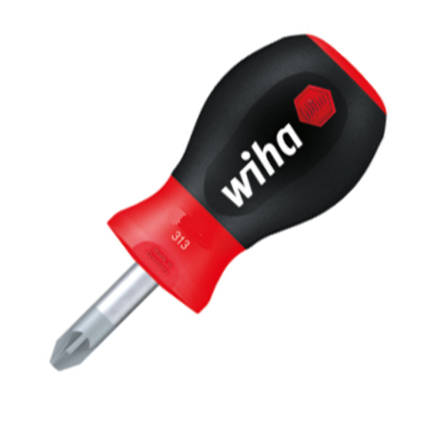 Tournevis Pozidriv SoftFinish Wiha avec lame ronde courte PZ2 25 mm