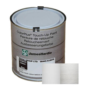 Peinture de retouche ColourPlus pour traitement chant bardage James Hardie - pot de 500 ml - Blanc arctique