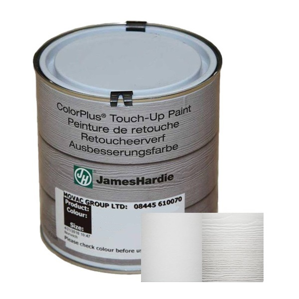 Peinture de retouche ColourPlus pour traitement chant bardage James Hardie - pot de 500 ml - Blanc arctique