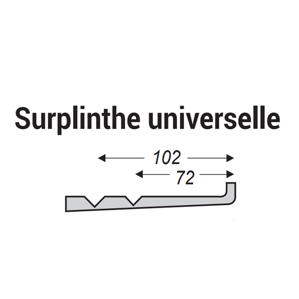 Surplinthe universelle arrondie en MDF prépeint en blanc - section de 22 MM x 133 MM - longueur 2440 MM