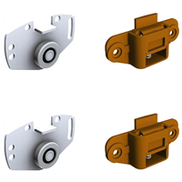 Garniture à visser pour porte de placard Mantion PICO26T avec 2 montures et 2 guides haut - sans rail