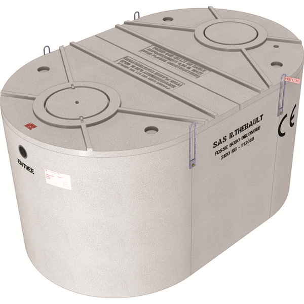 Fosse Toutes Eaux 6000 litres oblongue préfiltre avec tampons