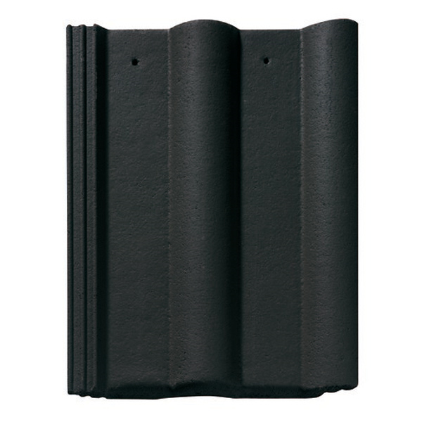 Tuile béton Double Romane - grand moule faible relief - Monier - 42 x 33 cm - Noir