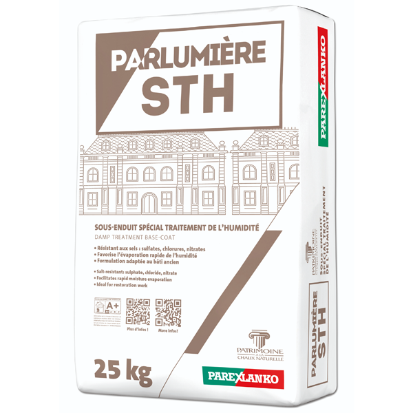 Sous-enduit d'assainissement à la chaux - PARLUMIERE STH Parex - Blanc - Sac de 25 KG