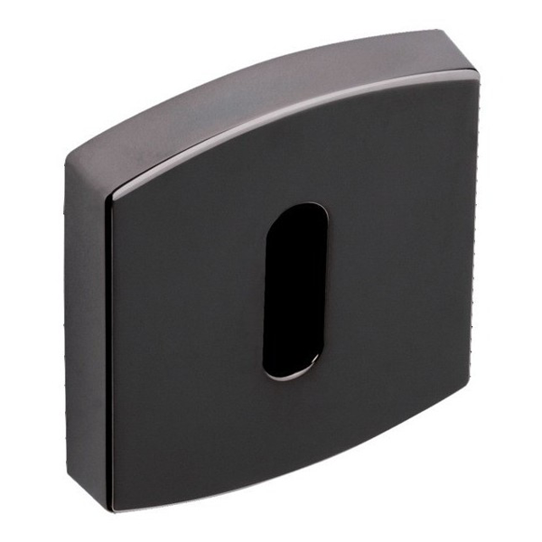 Rosace de porte carrée clé en L - zamak finition diamant noir - Vachette 6425 - compatible Muze Artis et Scult