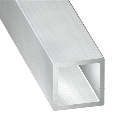 Tube carré creux aliminium brut - 16 x 16 mm - épaisseur 1.5 mm - longueur 1 m