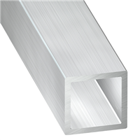 Tube carré creux aliminium brut - 16 x 16 mm - épaisseur 1.5 mm - longueur 1 m