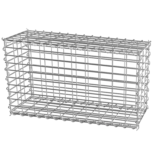 Gabion en kit à remplir avec montage en hélice - Zinc-Alu galvanisé - 50x30x50 cm - Maille 10x5 CM - Diam. 4.5 MM